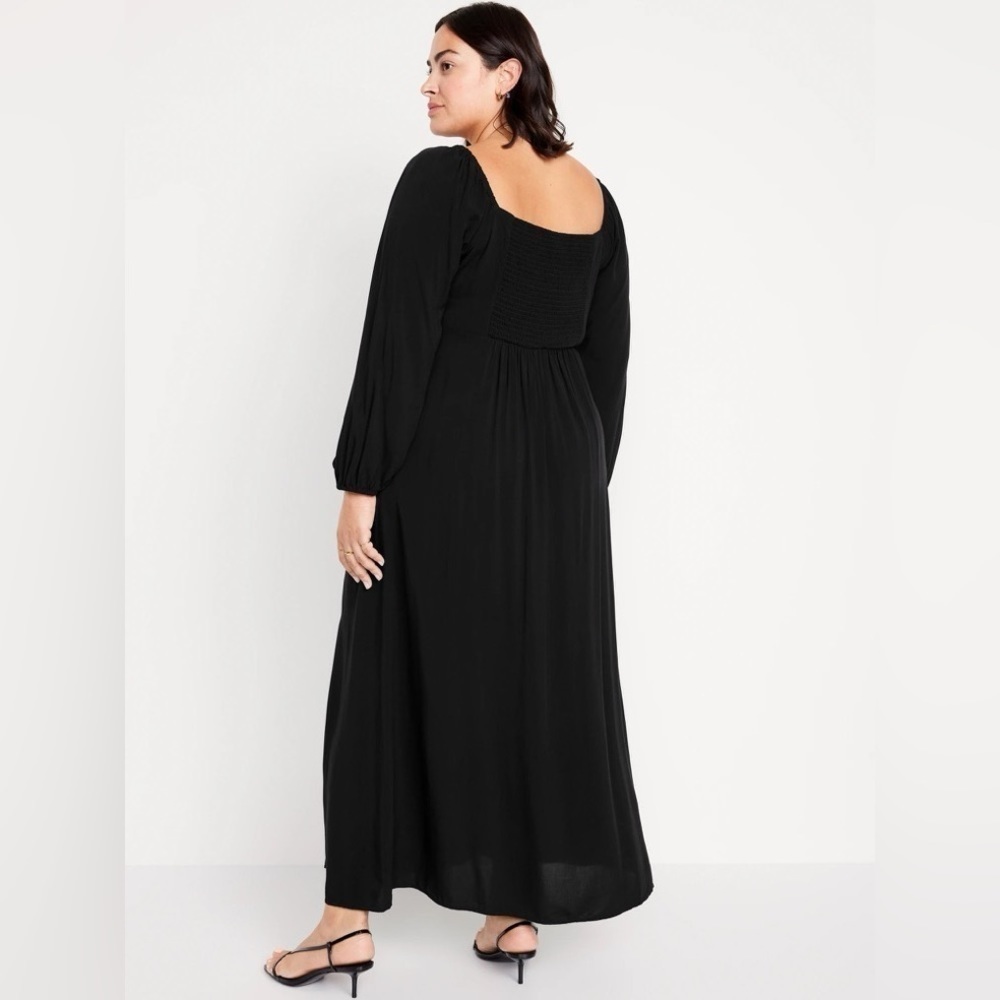 NEW! Black Waist-Defined Square-Neck Maxi Dress - Multiple Sizes 🫐 #753030 - Picture 6 of 9